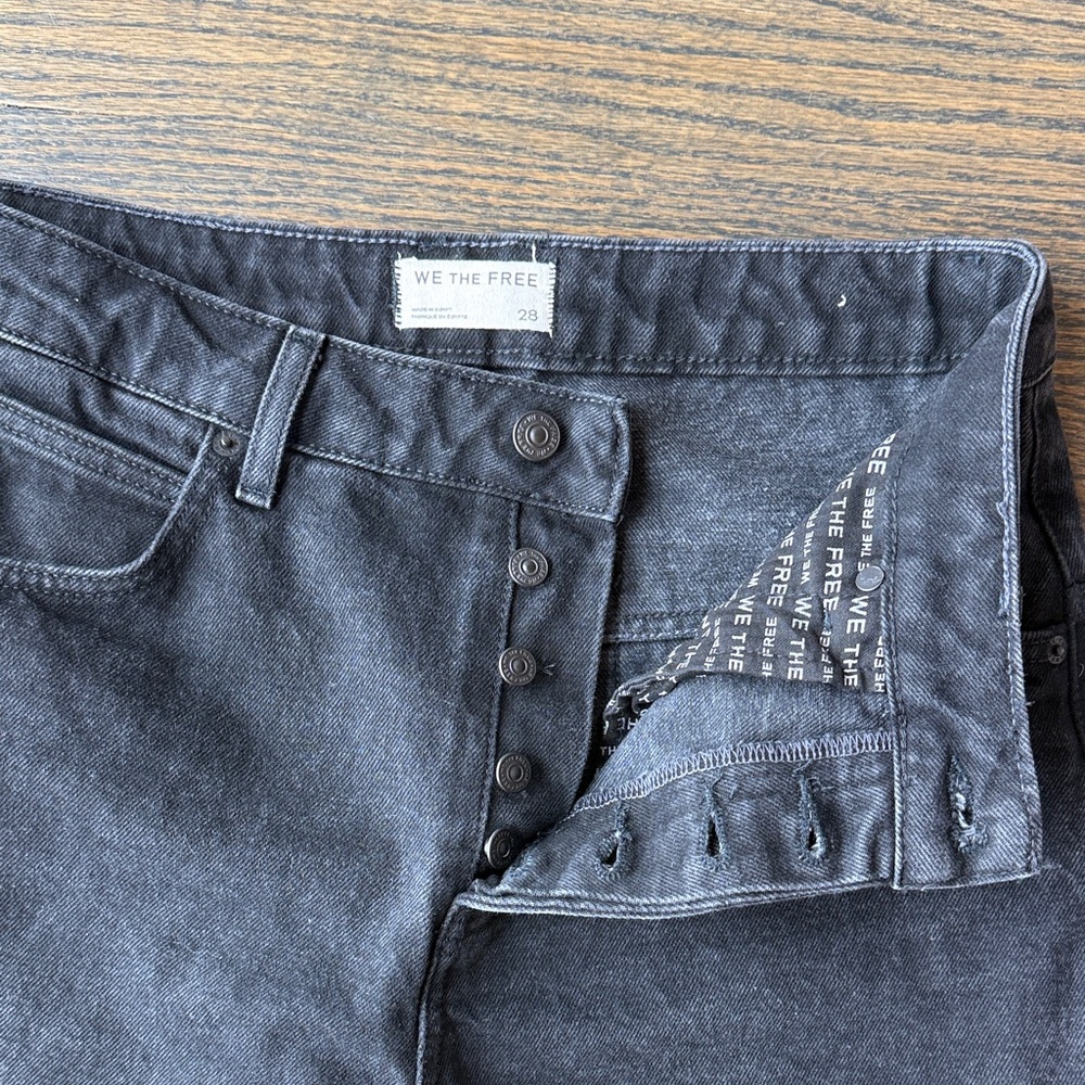We The Free Washed Vintage Black Wide-Leg Ankle Jeans size 28 NWOT - Picture 5 of 13